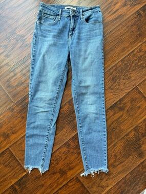 Levi's Light Blue Skinny Jeans with Raw Hem